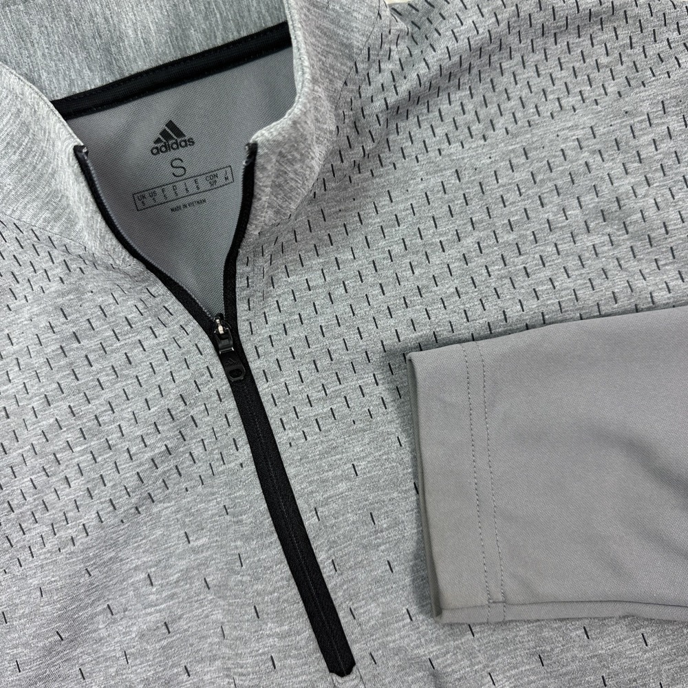 Adidas 1/4 Zip Shirt Men's Small Gray Long Sleeve Performance Soccer Running